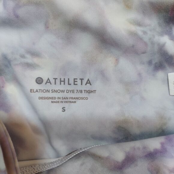 Athleta Elation Snow Tie Dye 7/8 Tight Yoga Fitness Pant #531776 High Rise Small - Picture 2 of 6